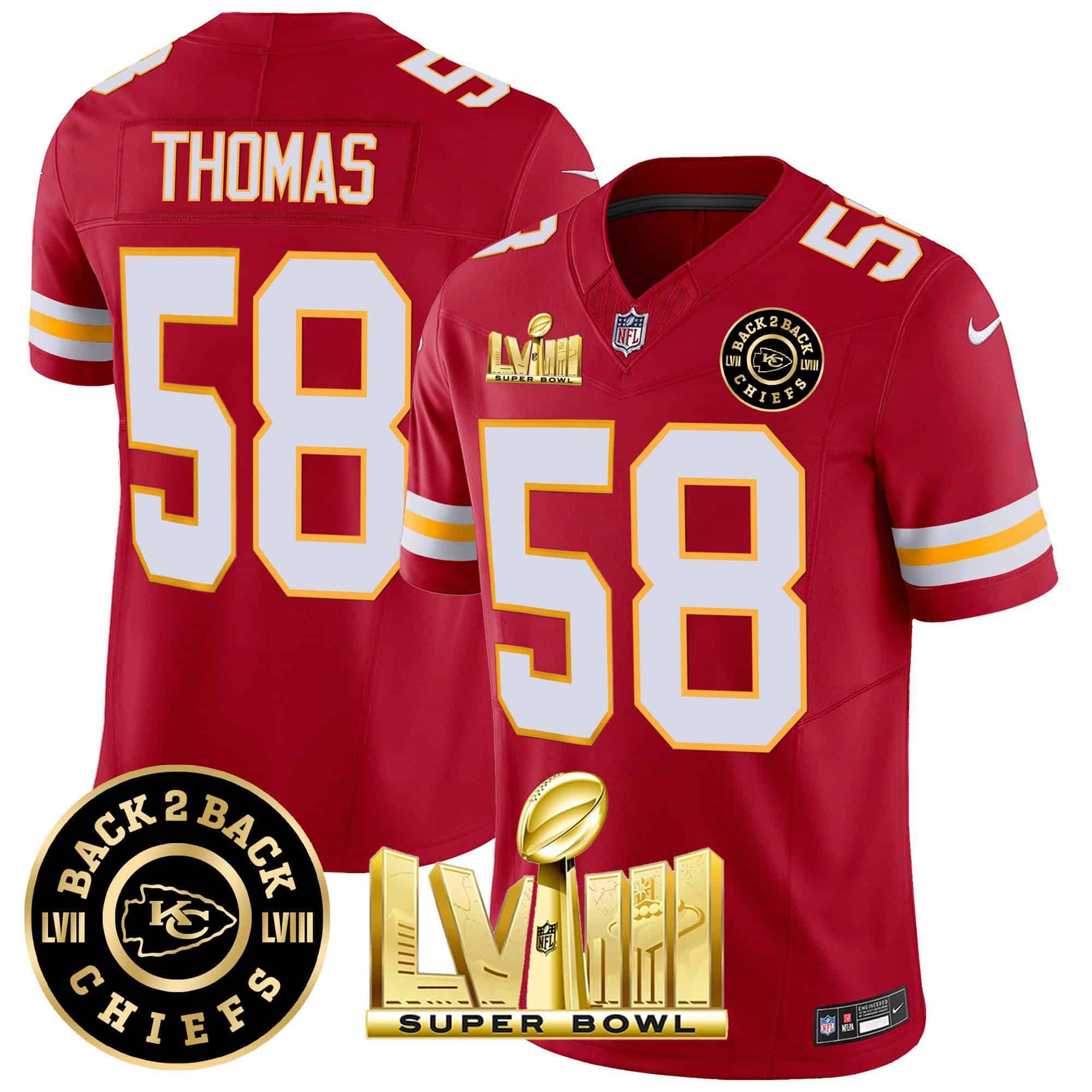 Men Kansas City Chiefs #58 Thomas Red 2024 Nike Super Bowl LVIII & Back-2-Back Patch Vapor NFL Jersey style 3->indianapolis colts->NFL Jersey